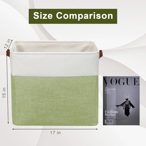 Bagnizer Large Fabric Storage Baskets | 50L Storage Bins, Decorative Linen - Image 3