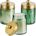 3 Pack Apothecary Jar Canisters Bathroom Vanity Organizer by Komashr