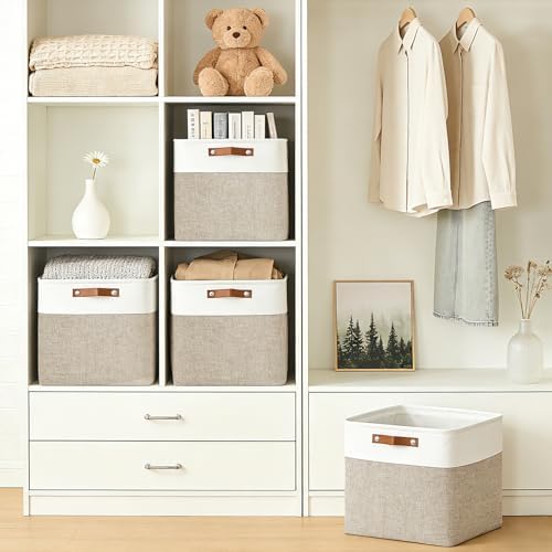 Bagnizer 13x13 Cube Storage Bins, Collapsible Fabric Storage Box, 4 Pack Closet - Image 2