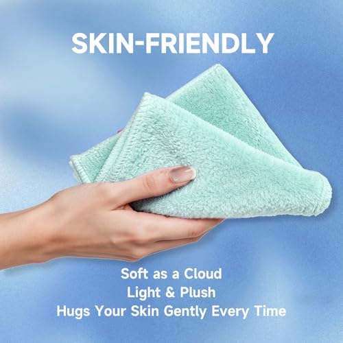 Coral Velvet Grayish Blue Washcloths 12 Pack, Highly Absorbent and Soft - Image 4