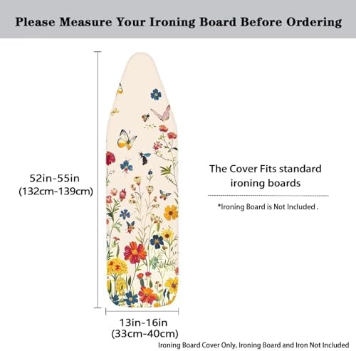 Retro Floral Butterfly Ironing Board Covers Standard Stylish Washable Ironing - Image 4