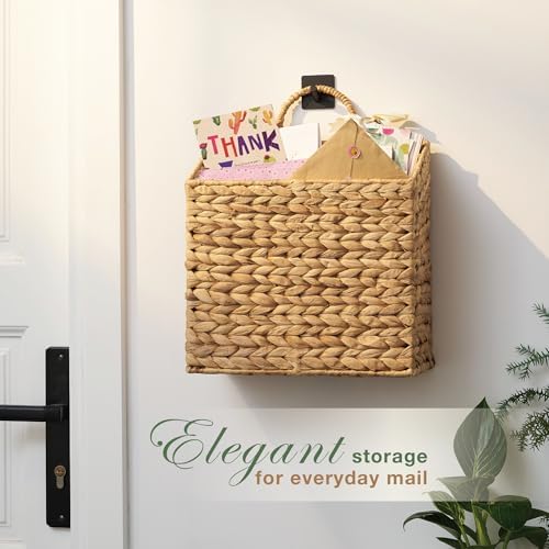 Set of 2 Wicker Hanging Basket for Organizing, Front Door, Flowers - Image 2