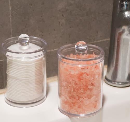 6 Pack Acrylic Qtip Holder Dispenser, Canisters Apothecary Jar Set - Image 6