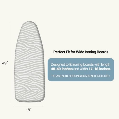 UniSimp Ironing Board Cover and Pad 18"x49" Extra Thick Natural Cotton - Image 2