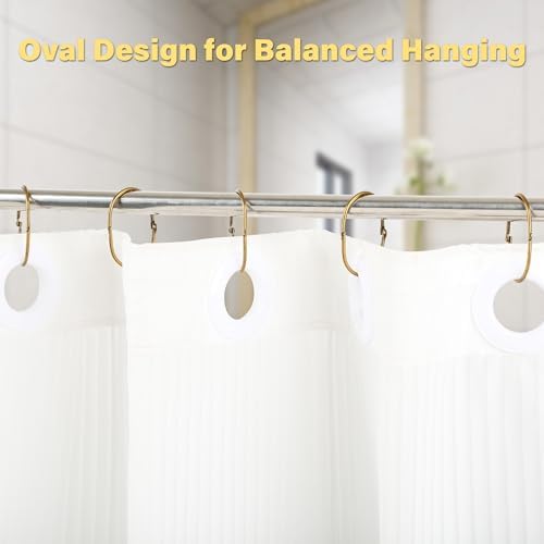 20Pcs Shower Curtain Hooks, Metal Oval Shower Curtain Hooks Roman Rings - Image 4