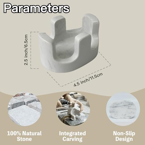 White Marble Sponge Holder for Kitchen Sink, 2-in-1 Sponge & Brush Holder - Image 2