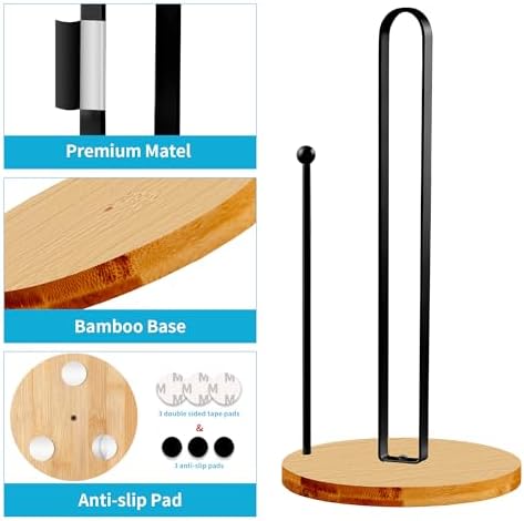 Wood Paper Towel Holder Countertop, TONLEA Kitchen Paper Towel Holder - Image 5