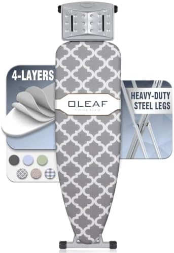 oleaf Ironing Board with Cover and Thicken Pad Height Adjustable Full Size by oleaf
