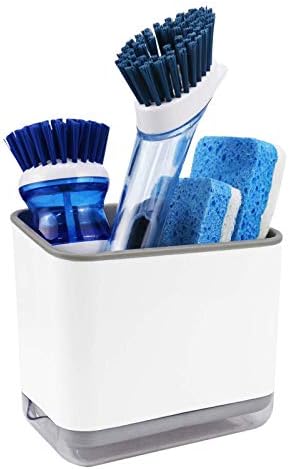 KeFanta Sink Counter Caddy, Plastic Dish Sponge Holder, Kitchen Brush and by KeFanta