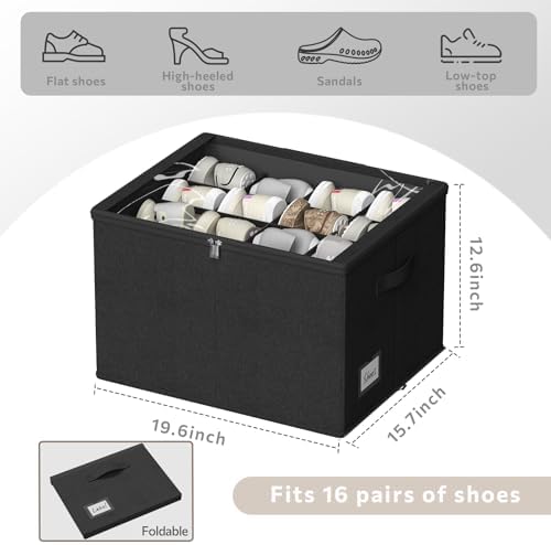 Shoe Organizer for Closet, 2 Pack Foldable Shoe Storage Box - Image 5