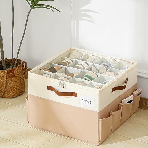 Varhomax Shoe Organizer Box for Closet, Fabric Shoe Storage Bin - Image 2