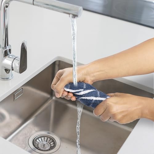 Urban Villa Kitchen Towels Cotton Dish Towels 12”x12” Blue White - Image 7