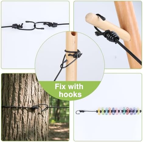 2 Pcs Camping Clothesline Portable 12 Clothespins, Camping Accessories Travel - Image 4