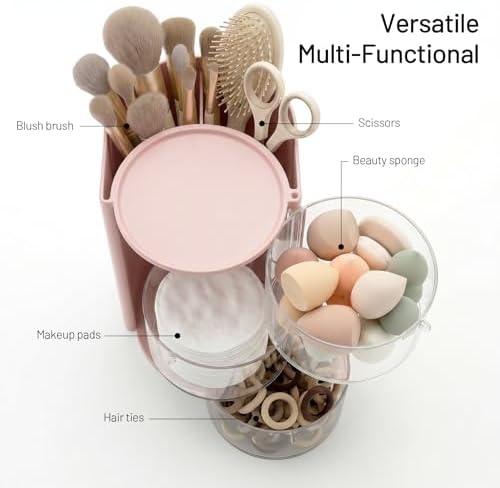 Qtip Holder, Vanity Makeup Brush holder, Sage Green Bathroom Canisters Dispenser - Image 4