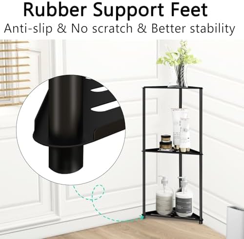 Standing Shower Caddy Corner, 3 Tier Stainless Steel Shower Organizer Stand - Image 5
