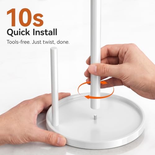 Paper Towel Holder White for Kitchen Countertop Roll Holder Weighted Base - Image 5