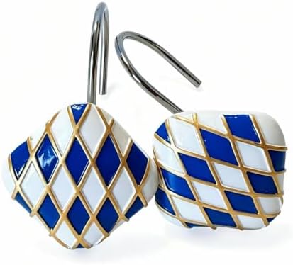 Decorative Geometric Shower Curtain Hooks, Rustproof Metal Shower Hooks - Image 3