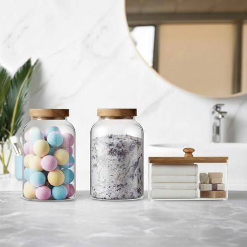 2 Pcs Half Gallon Glass Laundry Storage Containers Jars Set 1 Pcs Acrylic Dryer - Image 2