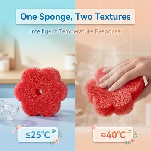 Scrub Flower Temperature Sensitive Sponges, Wild Poppy - Image 4