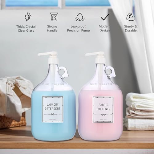 2pcs Glass Liquid Laundry Detergent Dispenser-1 Gallon Glass Pump Bottle - Image 4