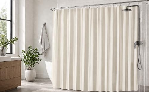 EHZNZIE Cream Shower Curtain Liner 72x72, PEVA Waterproof Bath Curtain - Image 6