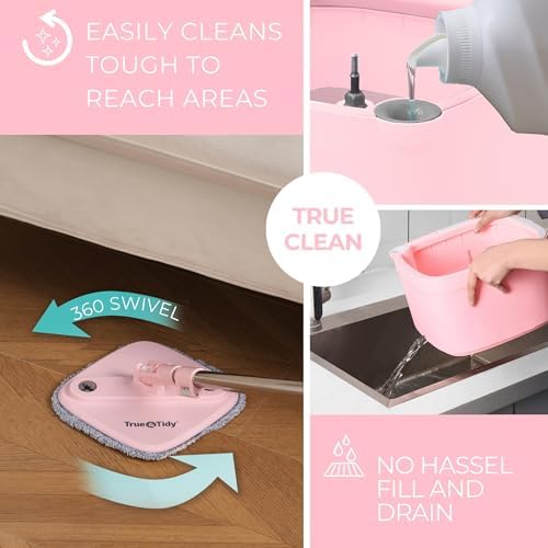True & Tidy Square Spin Mop & Bucket System w/Machine Washable Pads - Image 6