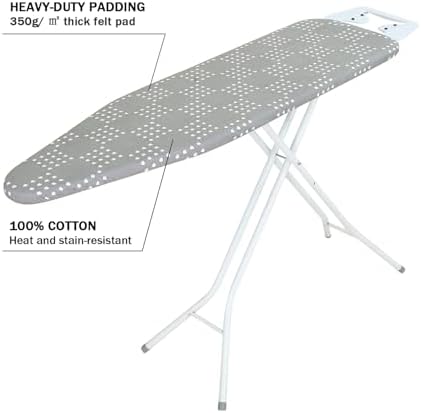 Ironing Board Cover and Pad Standard Size 15 x 54, 3 Pairs of Hook and Loop - Image 3