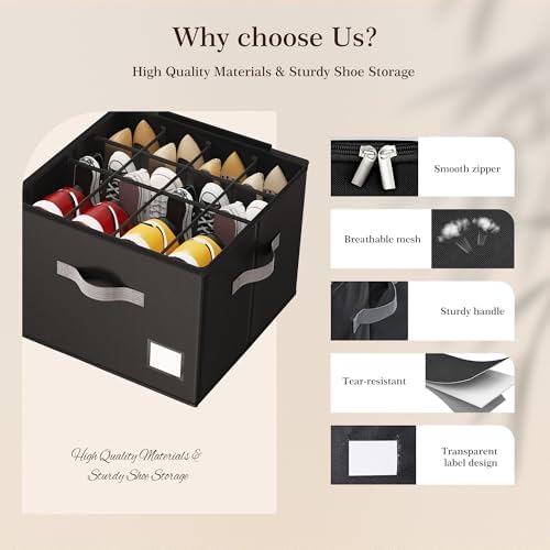 Criusia Shoe Organizer for Closet, Foldable Shoe Storage Organizer - Image 4