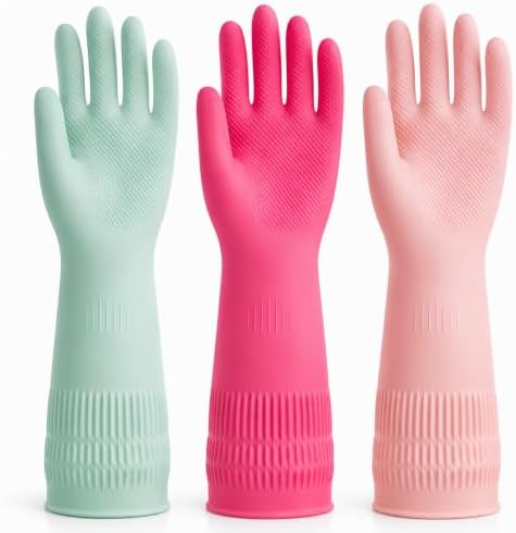 Rubber Dishwashing Gloves, Reusable Cleaning Gloves by Unknown