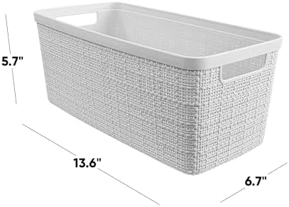 Curver Set of 8 Slim 6.8L Jute Decorative Plastic Organization and Storage - Image 2