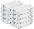 Sterilite 8-Pack Wheeled Latching Box, Plastic Under Bed Storage Bins by Sterilite