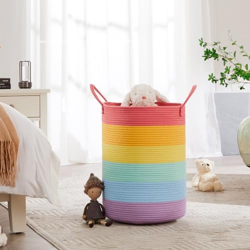 60L Rainbow Laundry Basket Hamper - Image 4