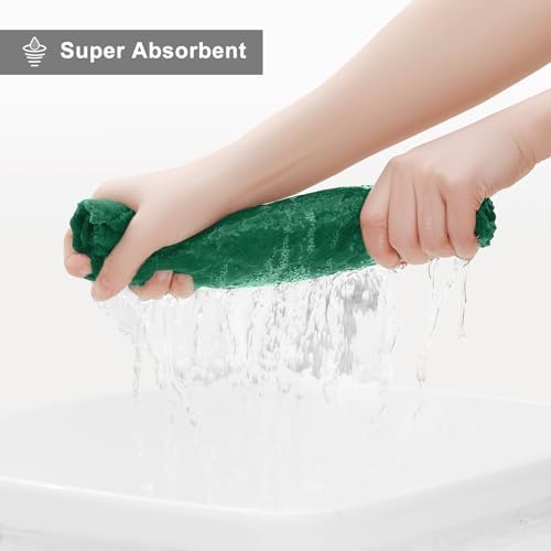 Homaxy 12 Pack Super Soft Absorbent Dish Cloths, Dark Green - Image 5