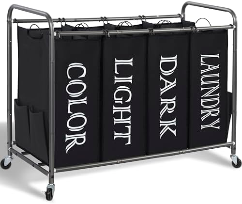 STORAGE MANIAC Laundry Sorter 4 Section, 47.5 Gal Laundry Hamper by STORAGEMANIAC