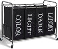 STORAGE MANIAC Laundry Sorter 4 Section, 47.5 Gal Laundry Hamper by STORAGEMANIAC
