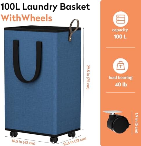 SpaceTrove Rolling Laundry Basket - Image 2