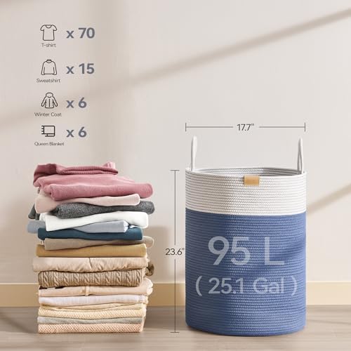 Nunsino Laundry Hamper 95L, Large Laundry Basket - Image 6