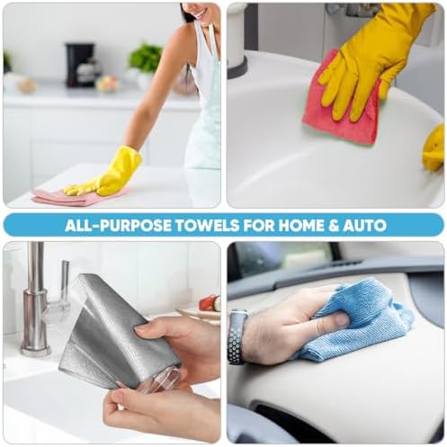 AIDEA Red Microfiber Cleaning Cloth Roll-75PK, Paper Towels 11.5"×11.5" - Image 5