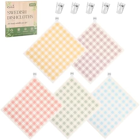 wlich 5 Pack Swedish Dishcloths, Reusable Kitchen Towels - Image 2