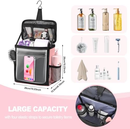 Portable Hanging Shower Caddy, Large Capacity Travel Toiletry Bag - Image 2