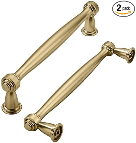 khtumeware 2 Pack 5 Inch(128mm) Champagne Bronze Cabinet Pulls Champagne Brass Kitchen Cabinet Handles Kitchen Cabinet Hardware for Cupboard Drawer Handles Dresser Pulls