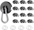 200Lbs Magnetic Carabiner Hooks, 12 Pack Black Strong Magnetic Hooks by VSKIZ