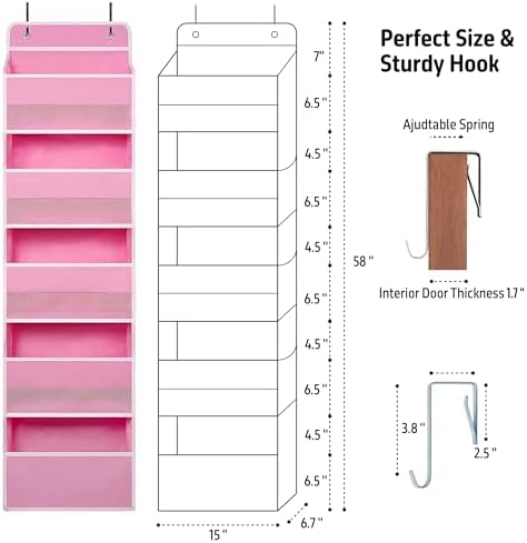 TYMENSH Pink Over Door Organizer - Image 2