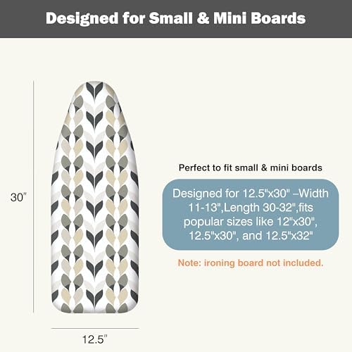 UniSimp Small Ironing Board Cover and Pad 12.5"x30" Small Iron Board Cover - Image 2
