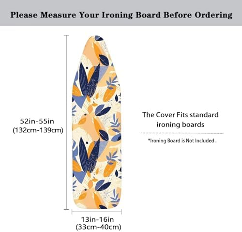 Forest Leaves Ironing Board Cover, Hand Draw Plant Leaf 15x54 Inch Standard - Image 5