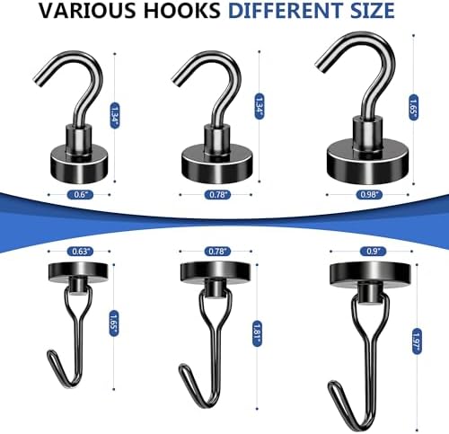 Mixed Sizes Magnetic Hooks, 2026 Cruise Cabin Ship Essentials Heavy Duty Strong - Image 3