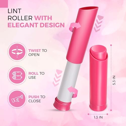 Portable Lint Roller with 100 Sticky Sheets, Mini Pet Hair Remover, Lint Roller - Image 2
