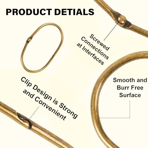 20Pcs Shower Curtain Hooks, Metal Oval Shower Curtain Hooks Roman Rings - Image 2