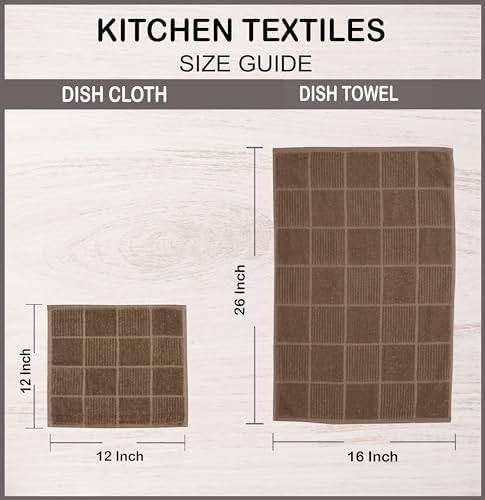 AMOUR INFINI Kitchen Towels Pack of 4, Terry Cotton Dish Towels, Ultra Absorbent - Image 4