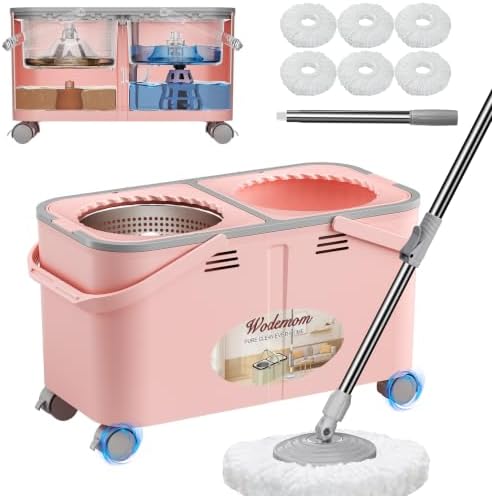 Easy-Rinse Spin Mop Bucket Gen 2, Clean/Dirty Water Separation by Wodemom